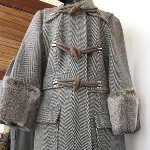 Weber extra virgin wool coat with fur